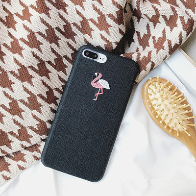 Embroidered Rose Phone Case